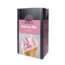 Lade das Bild in den Galerie-Viewer, Dänisches Softeis - Flüssig-Mix Erdbeere - DANICA - 12x 1 Liter
